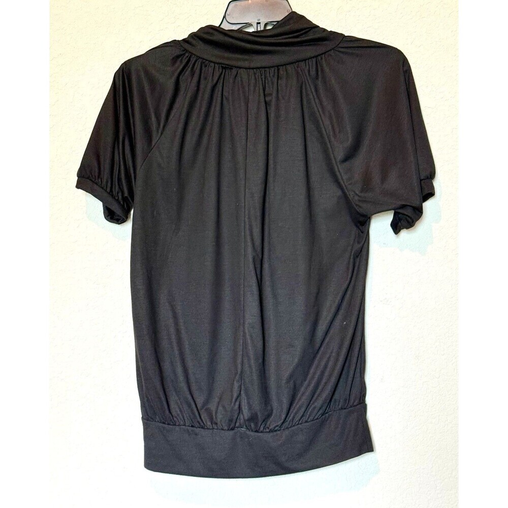 Isabella Rodriguez Women's Turtleneck Short Sleeve Top Size L  Black - Picture 2 of 5